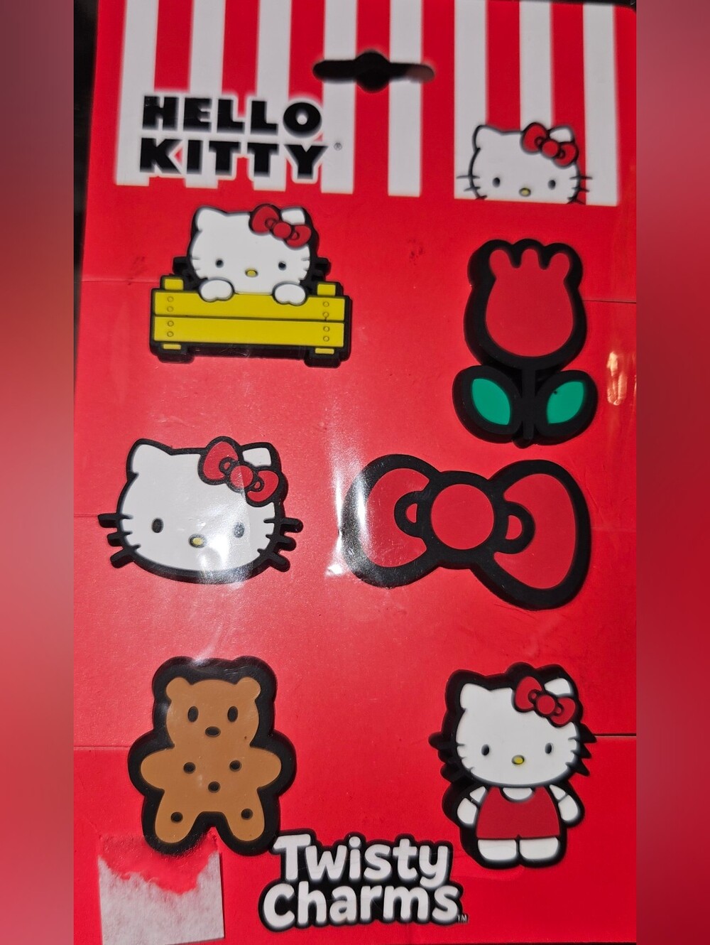 SANRIO HELLO KITTY Twisty Charms  for Crocs bags Belts 6 Pack NEW